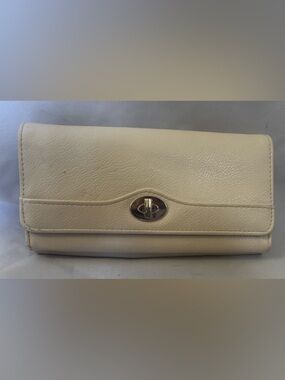 Safe Keeper Medium Vegan Leather Wallet in Cream